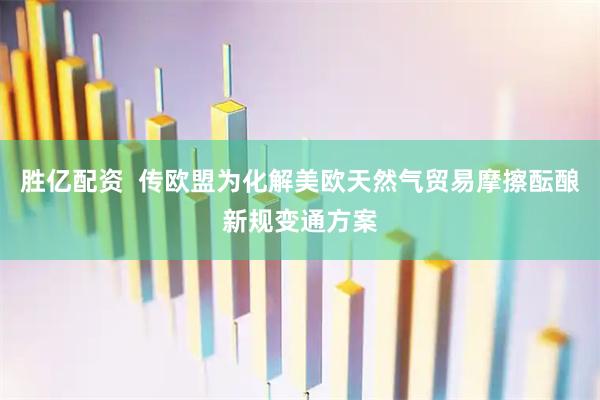 胜亿配资  传欧盟为化解美欧天然气贸易摩擦酝酿新规变通方案
