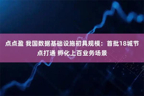 点点盈 我国数据基础设施初具规模：首批18城节点打通 孵化上百业务场景