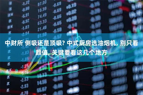 中财所 侧吸还是顶吸? 中式厨房选油烟机, 别只看颜值, 关键要看这几个地方
